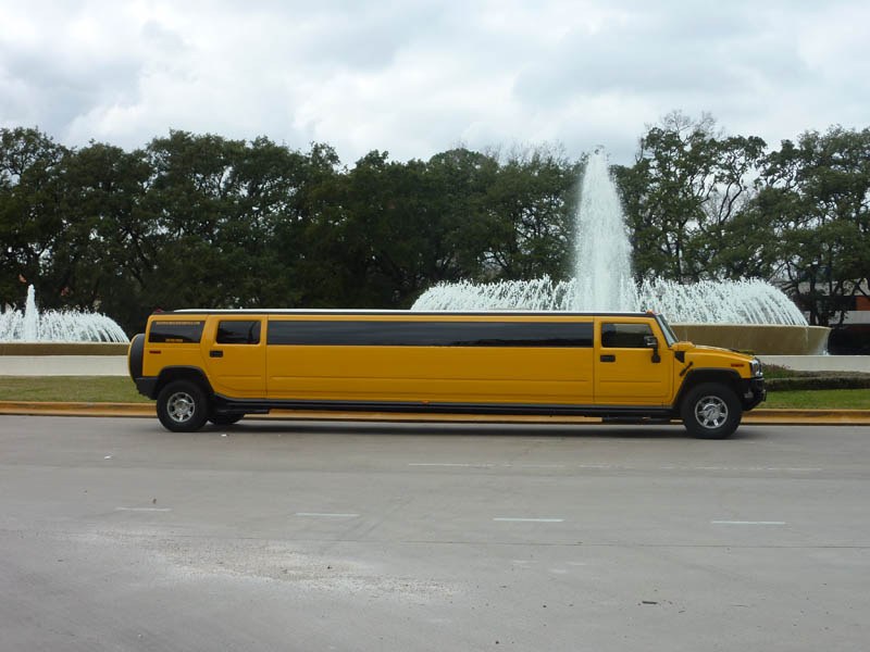 Yellow & White Hummer Limousine available from Destiny Limousine Service, Houston TX