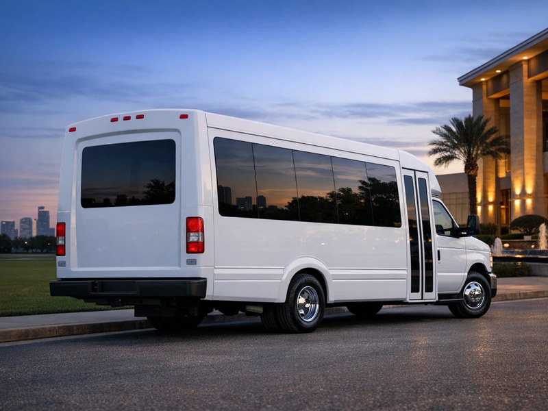 White Ford E450 Minibus